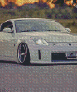 White Nissan 350Z Car Diamond Painting