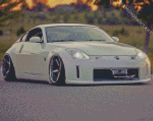 White Nissan 350Z Car Diamond Painting