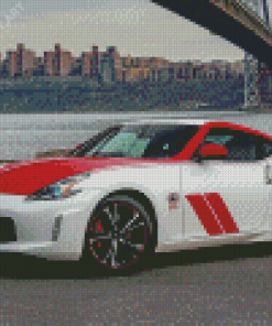 White Nissan 370 Z Diamond Painting