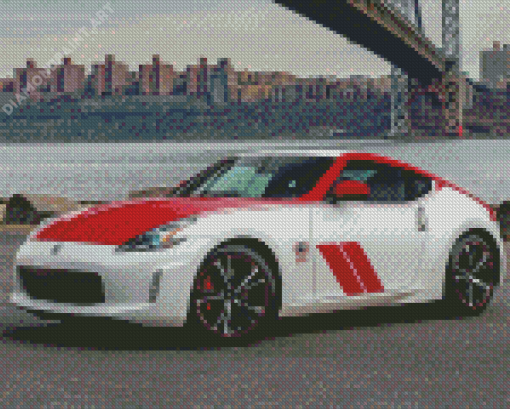 White Nissan 370 Z Diamond Painting