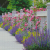 White Picket Fence With Flowers Diamond Painting