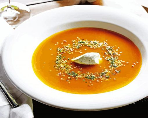 Winter Roasted Pumpkin And Ginger Soup Diamond Painting