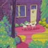 Illustration House Garden Art Diamond Paintings