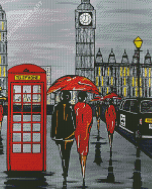 London Red Phone Box Diamond Paintings