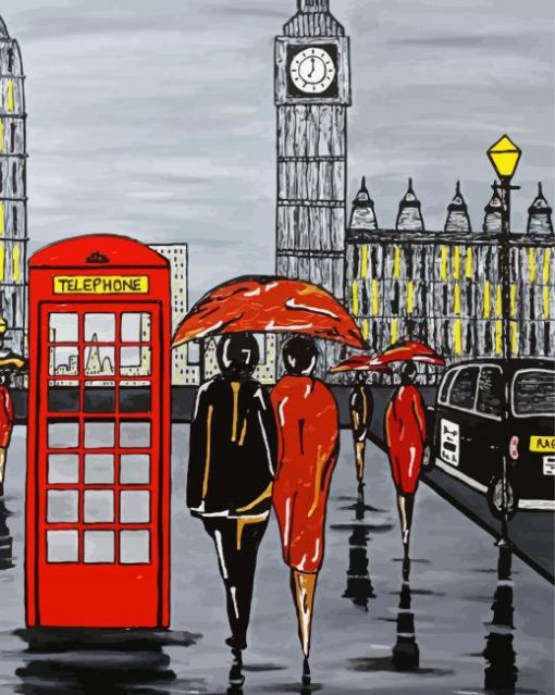 London Red Phone Box Diamond Paintings