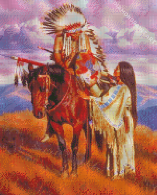 Native American Couple Diamond Paintings