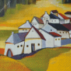 Abstract Houses On The Hill Diamond Paintings