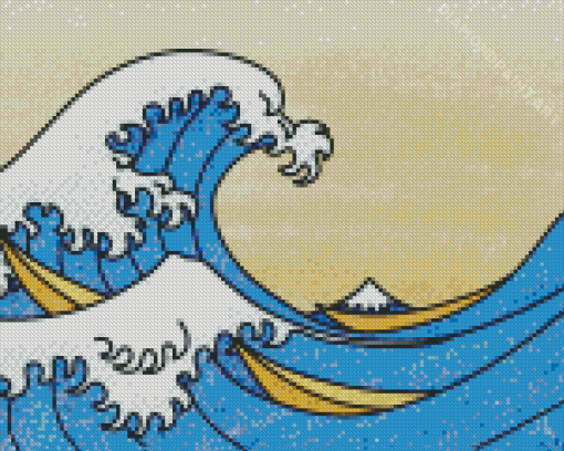 Blue Japanese Wave Diamond Paintings