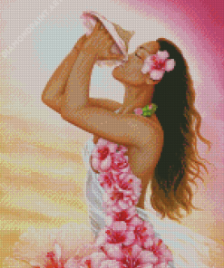 Hula Floral Girl Diamond Paintings