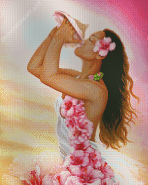 Hula Floral Girl Diamond Paintings