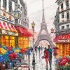 Romantic Evening Walk Paris Diamond Paintings