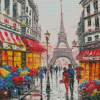 Romantic Evening Walk Paris Diamond Paintings