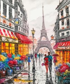 Romantic Evening Walk Paris Diamond Paintings