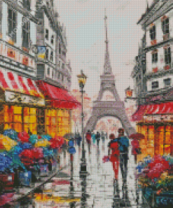 Romantic Evening Walk Paris Diamond Paintings