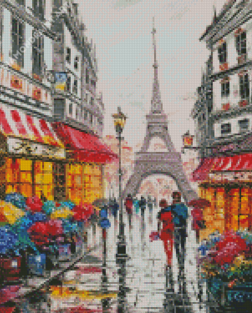 Romantic Evening Walk Paris Diamond Paintings