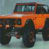 1977 Orange Ford Bronco Diamond Painting