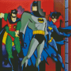 Batman With Catwoman And Robin Cartoon Diamond Painting