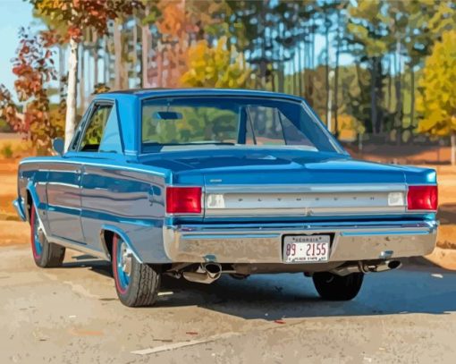 Blue Plymouth Belvedere Car Diamond Painting