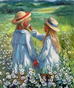 Girls In Meadow Diamond Painting