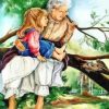 Grandma And Granddaughter On Tree Branch Diamond Painting