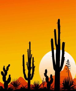 Mexico Desert Sunset Landscape Diamond Painting