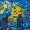 Pokemon Starry Night Anime Diamond Painting