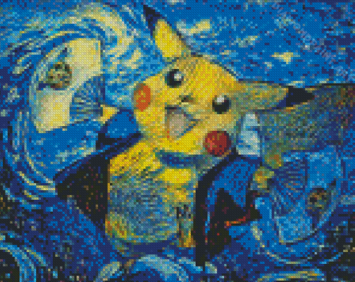 Pokemon Starry Night Anime Diamond Painting