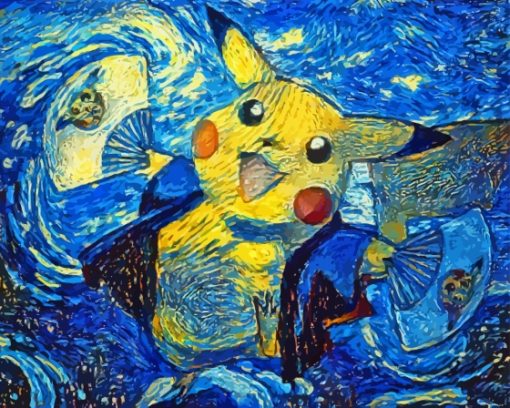 Pokemon Starry Night Anime Diamond Painting