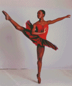 Red African Ballet Dancer Diamond Painting