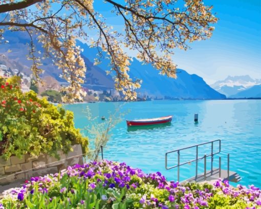 Switzerland Lake Geneva Diamond Painting