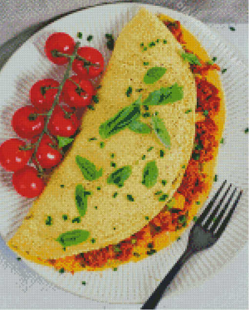 Vegan Tomato Omelette Diamond Painting