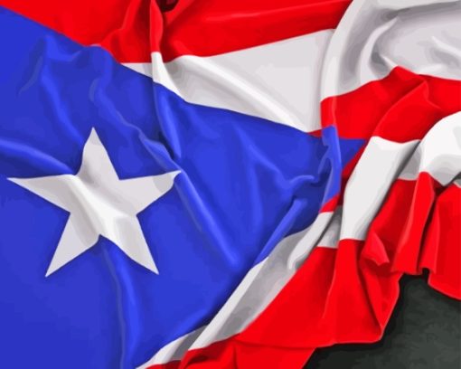 Aesthetic Flag Of Puerto Rico Diamond Painting