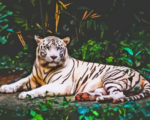 Albino Tiger Animal Diamond Painting