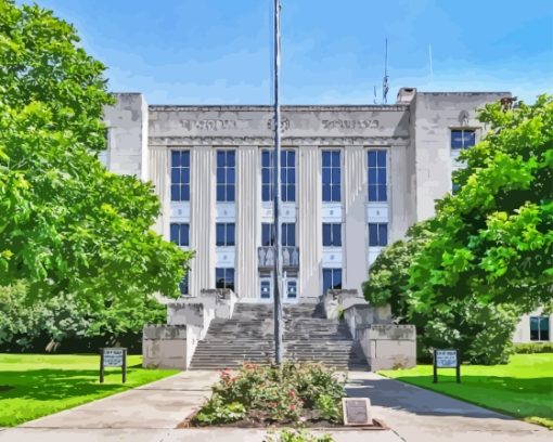 Brazoria Texas County Courthouse Diamond Painting