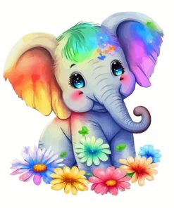 Cute Baby Elephant Diamond Painting