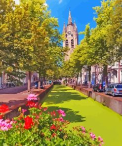 Delft Old Church Diamond Painting