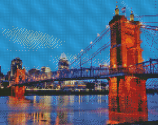 Roebling Bridge In Convington Diamond Painting