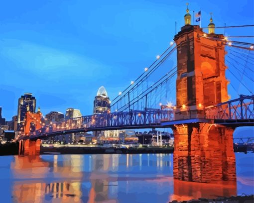 Roebling Bridge In Convington Diamond Painting