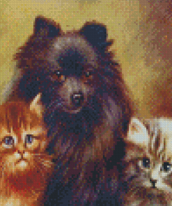 Pomchi With Cats Diamond Painting