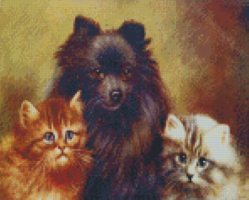 Pomchi With Cats Diamond Painting