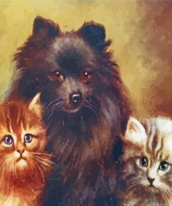 Pomchi With Cats Diamond Painting