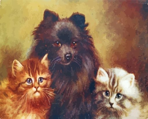 Pomchi With Cats Diamond Painting