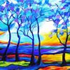 Blue Trees Diamond Painting