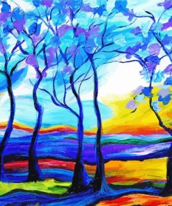 Blue Trees Diamond Painting