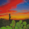 Cactus Desert Sunset Diamond Painting