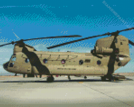 Chinook Helicopter Diamond Painting