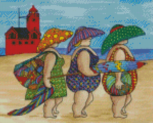 Ladies In The Beach Diamond Painting