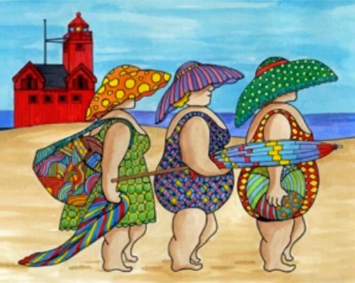 Ladies In The Beach Diamond Painting