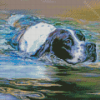 Pointer Dog In Water Diamond Painting