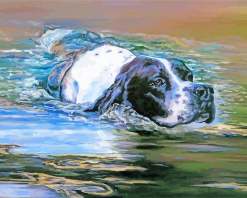 Pointer Dog In Water Diamond Painting